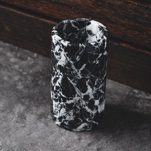 Marble Décor Vase Black Tall 8.5cm x 15cm