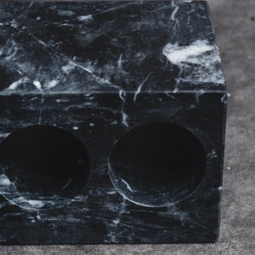 Marble Toothbrush Holder Black 3-Hole