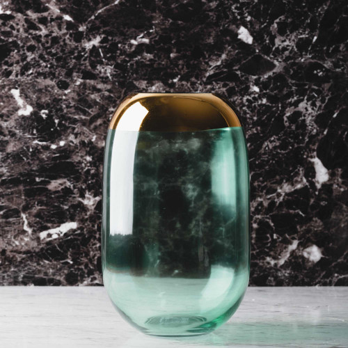 Mythical Glass 0503 Flower Vase Aqua