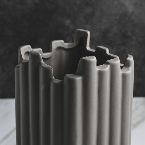 Pewter Decorative Vase Small Dark Gray