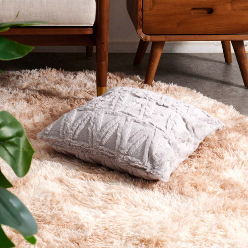 Plush Pillow Case 45 x 45cm - Gray Triangle