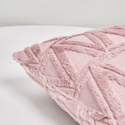 Plush Pillow Case 45 x 45cm - Pink Triangle
