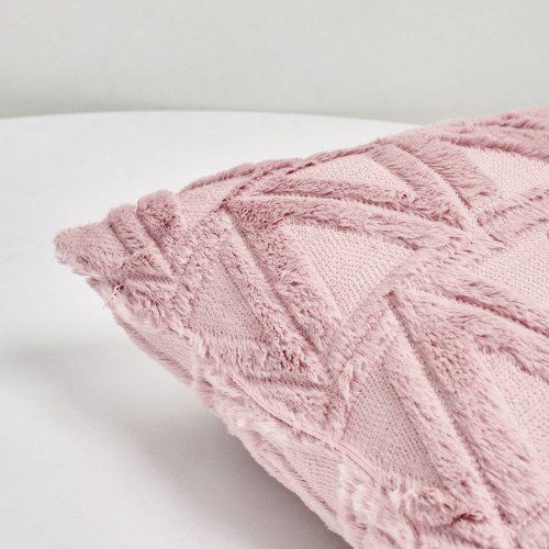 Plush Pillow Case 45 x 45cm - Pink Triangle