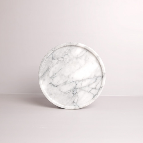 Round Marble Tray White 8"