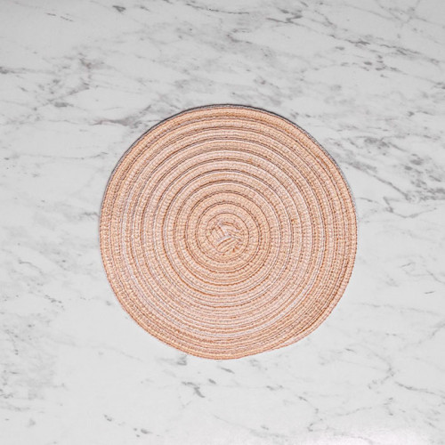 Round Woven Placemat Large Beige