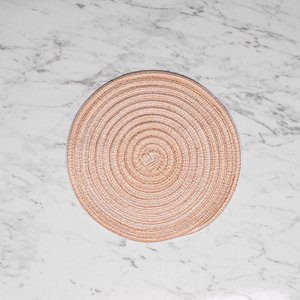 Round Woven Placemat Large Beige