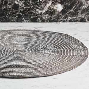 Round Woven Placemat Large Gray