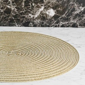 Round Woven Placemat Large Yellow