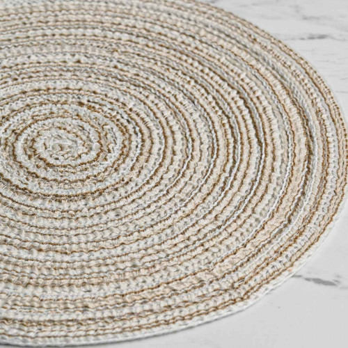Round Woven Placemat Small Beige
