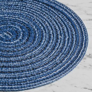 Round Woven Placemat Small Blue
