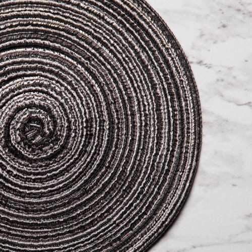 Round Woven Placemat Small Gray