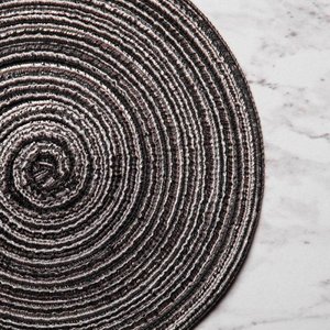 Round Woven Placemat Small Gray
