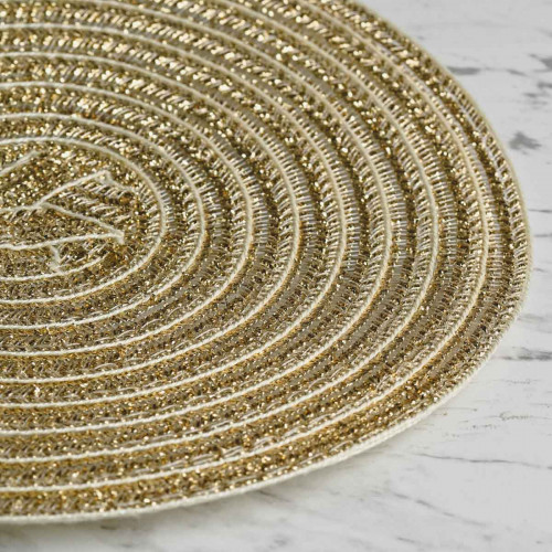 Round Woven Placemat Small Yellow