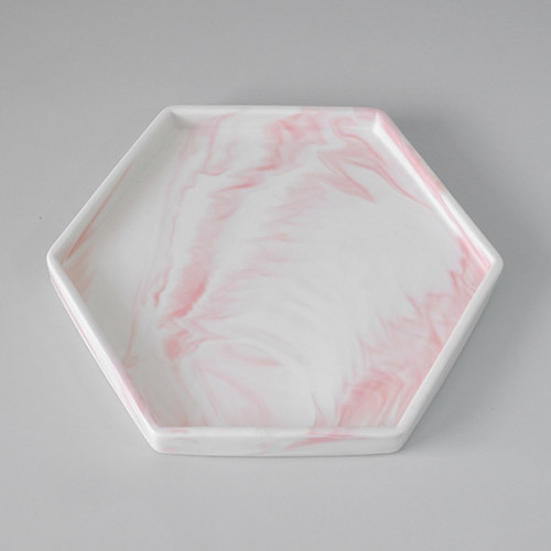 Sierra Decorative Tray Hexagon 10.5" - Pink