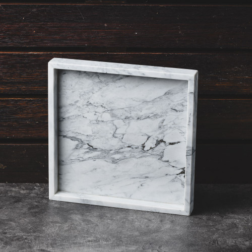 Square Marble Tray White 25cm x 25cm