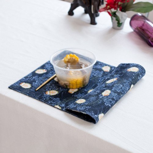 Table Placemat Blue Owl Cartoon