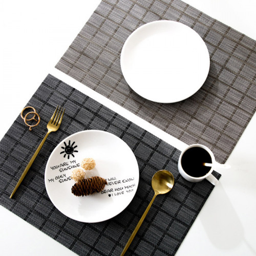 Table Placemat Checkered Brown