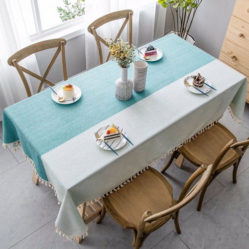 Tablecloth Cyan & Pearl