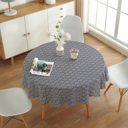 Tablecloth Wave and Sea Pattern 150cm Round