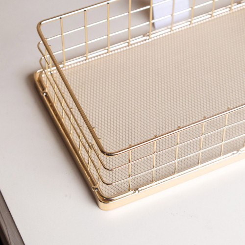 Tabletop Display Basket Gold 26.5 x 17.5cm Short
