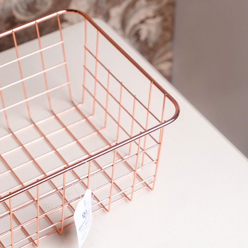 Tabletop Display Basket Rose Gold 28 x 22cm