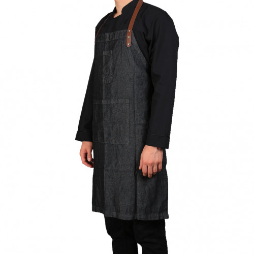 Gold Long Apron Black 2
