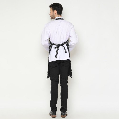Stripes Full Apron Black & White 3