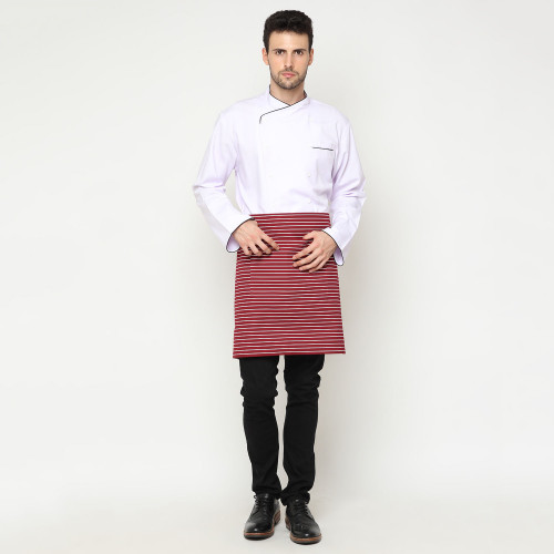 Stripes Half Apron Red & White 5