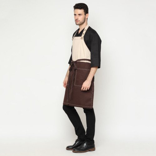 Velice Full Apron Cream-Brown 2