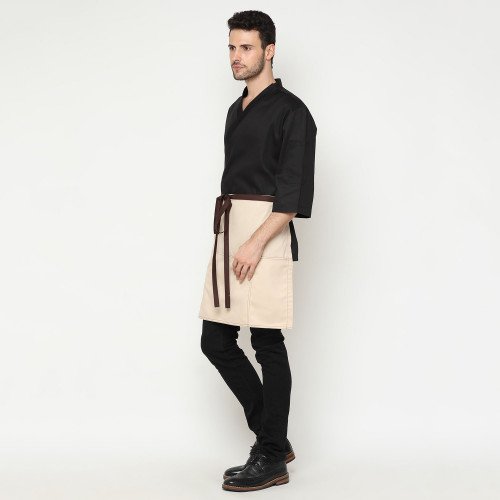 Zen Sushi Chef Short Apron Beige 3