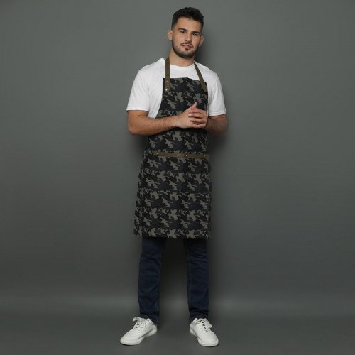 Army Series Full Kitchen Apron Green