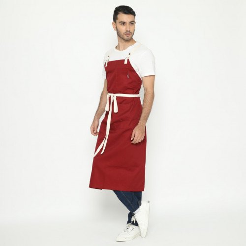 Avery Kitchen Apron Twill Maroon 4