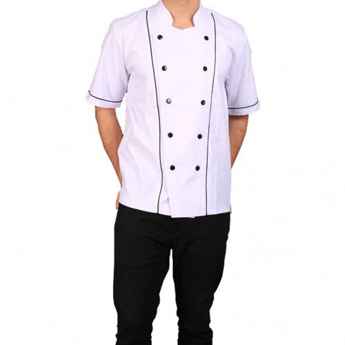 Basic Short Sleeves White w/ Black Lines