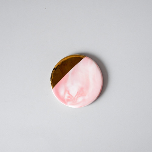 Chic Gold & Blue Coaster Round 9.5cm 2