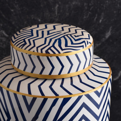 Ethnic Blue & White Jar Small 3