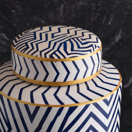 Ethnic Blue & White Jar Small 3