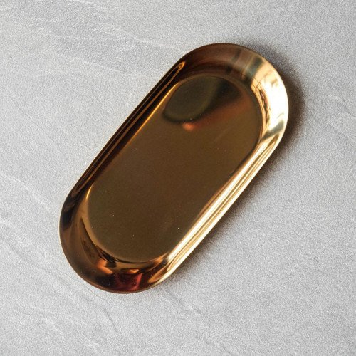 Gold Oval Jewelry Tray