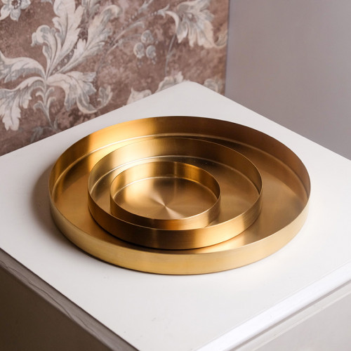 Gold Round Jewelry Tray 16