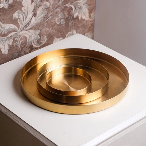 Gold Round Jewelry Tray 16