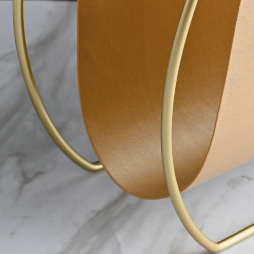 Modern Leather Magazine Rack Triangle Brown 4