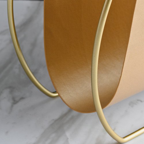 Modern Leather Magazine Rack Triangle Brown 4
