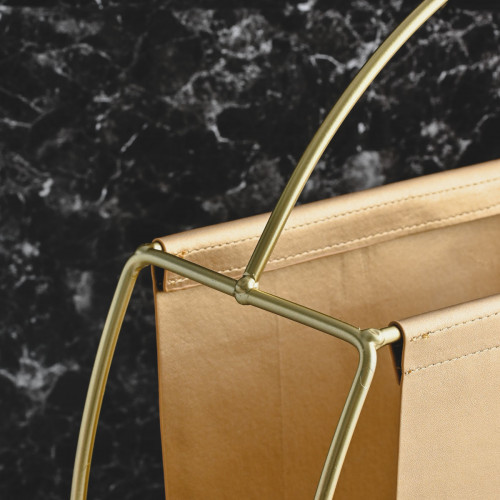 Modern Leather Magazine Rack Triangle Brown 6