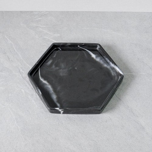 Sierra Decorative Tray Hexagon 10.5" - Black 4