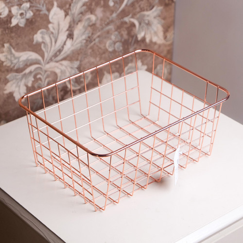 Tabletop Display Basket Rose Gold 26.5 x 17.5cm Tall