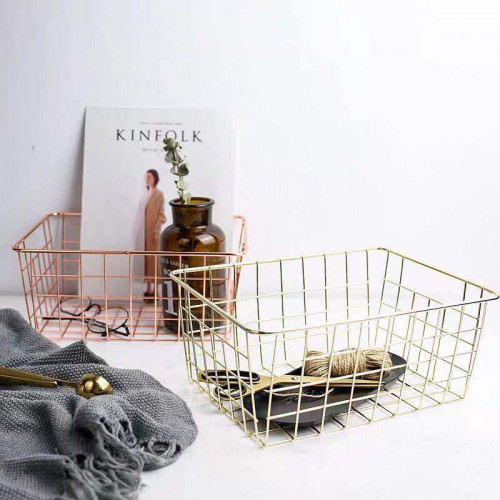 Tabletop Display Basket Rose Gold 28 x 22cm 4