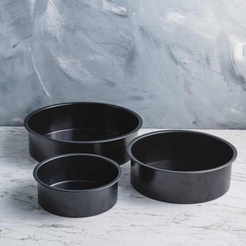 Bakeware Set Baking Tray Deep Round Black