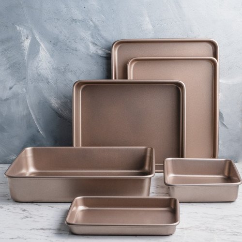 Bakeware Set Baking Tray Rectangular Rose Gold