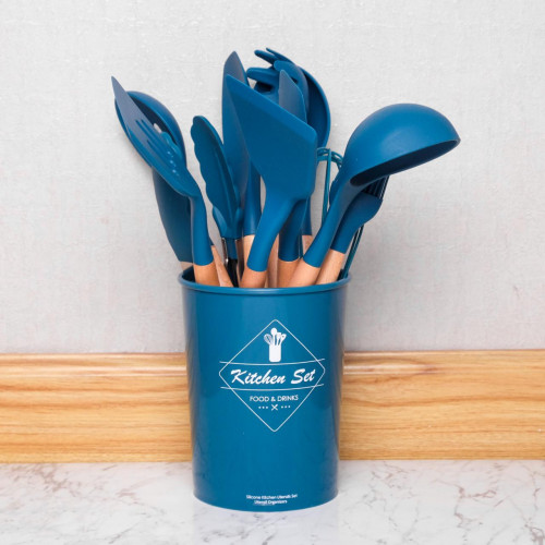 Bold Black Silicone Kitchen Utensil Set 10