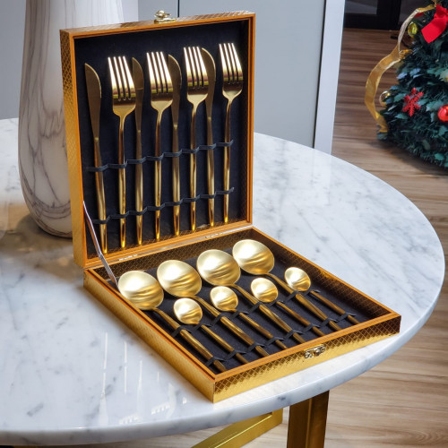 Luxury Gold 16pcs Cutlery Gift Set