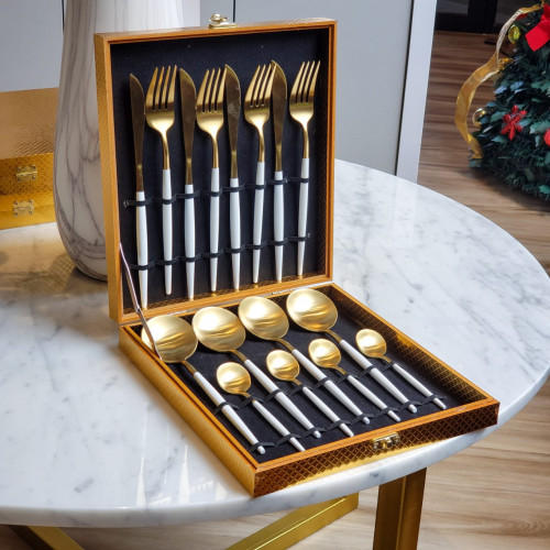 Ivory Gold 16pcs Cutlery Gift Set